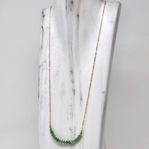 Green Jade 14K Gold Necklace - Picture 2 of 5